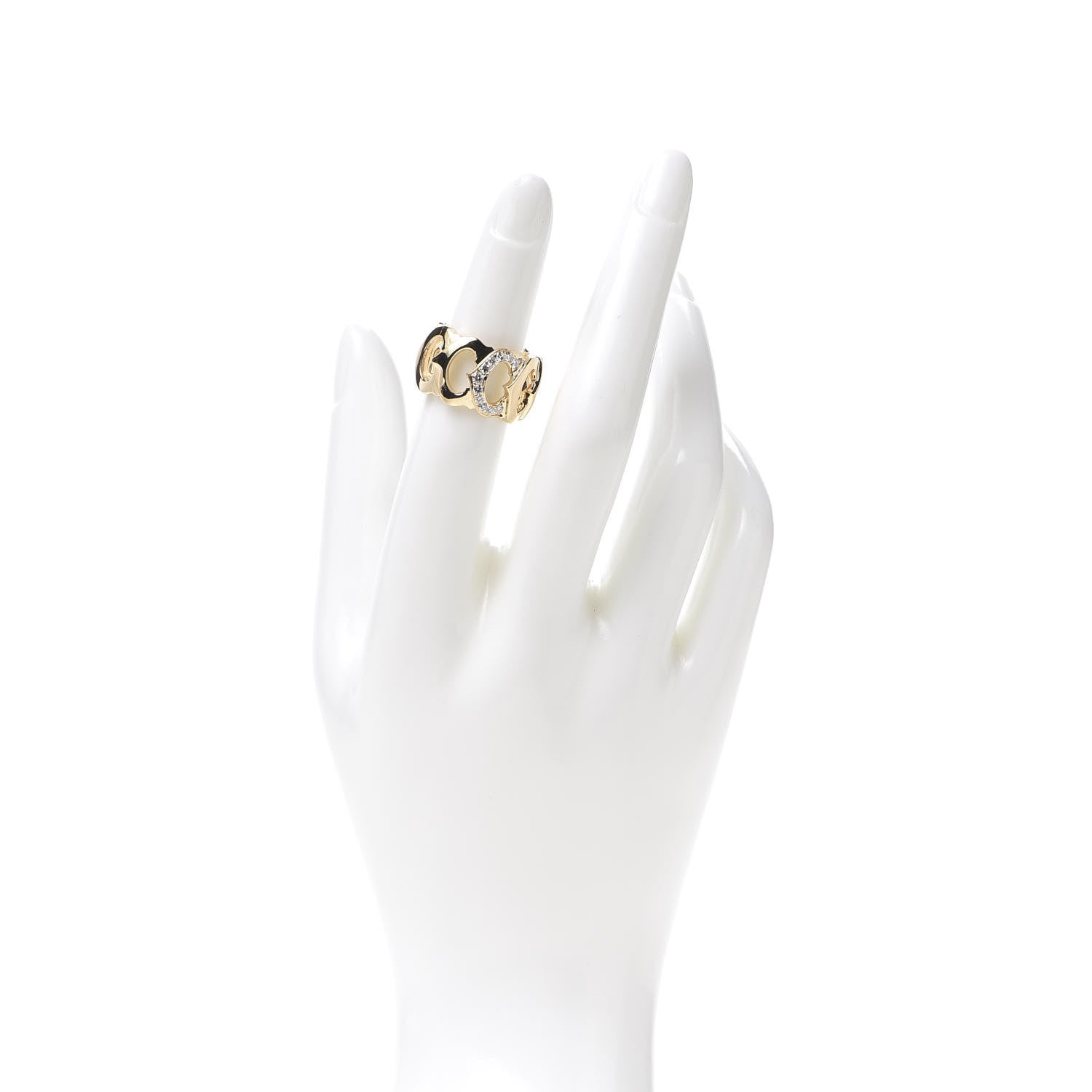 Cartier 18K Yellow Gold Diamond 13mm C De Ring 50 5.25 2 of 6
