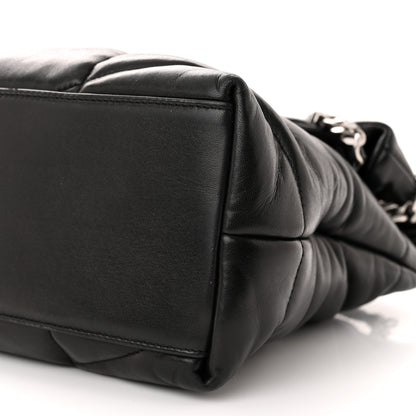 Saint Laurent Lambskin Quilted Medium Loulou Puffer Monogram Chain Satchel Black 10 of 10