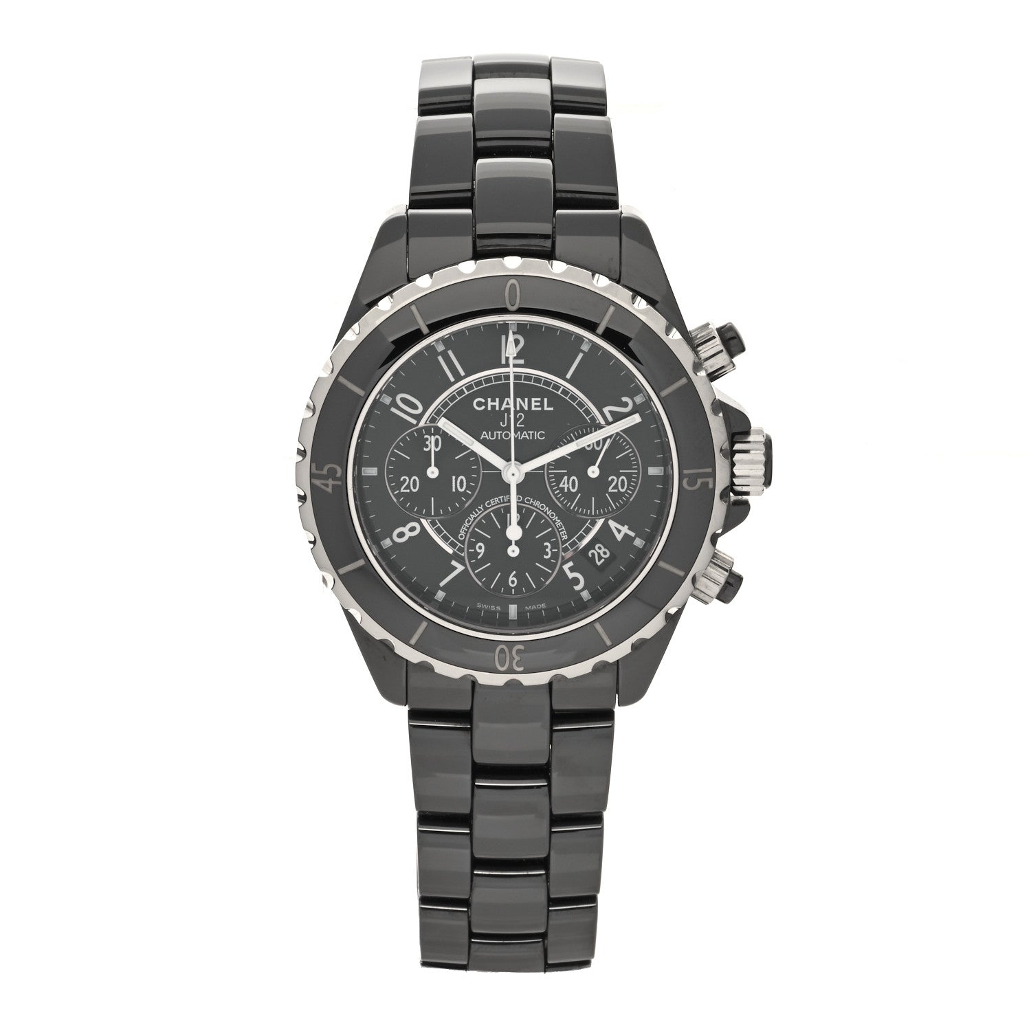 Chanel Stainless Steel Ceramic 41mm J12 Chronograph Automatic Watch Black 1 of 5