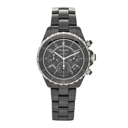 Chanel Stainless Steel Ceramic 41mm J12 Chronograph Automatic Watch Black 1 of 5