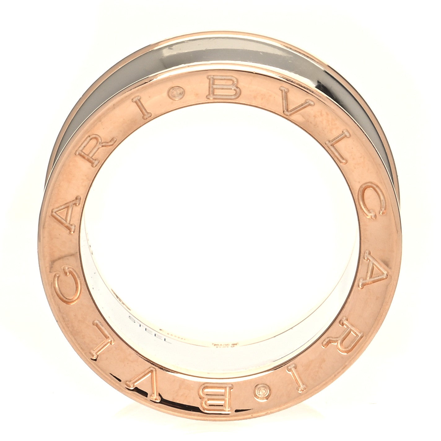 Bulgari Stainless Steel 18K Rose Gold Anish Kapoor B.Zero1 Ring 50 5.25 4 of 6