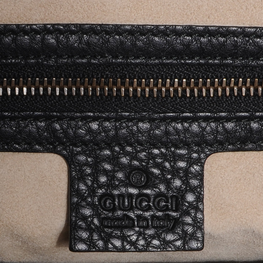 Gucci Pebbled Calfskin Medium 1973 Tote Black 7 of 8