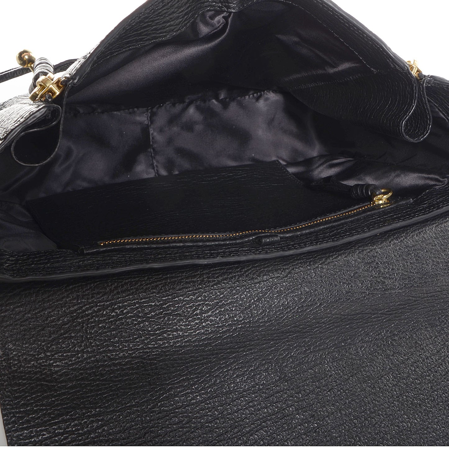 3.1 Shark Embossed Leather Pashli Messenger Black