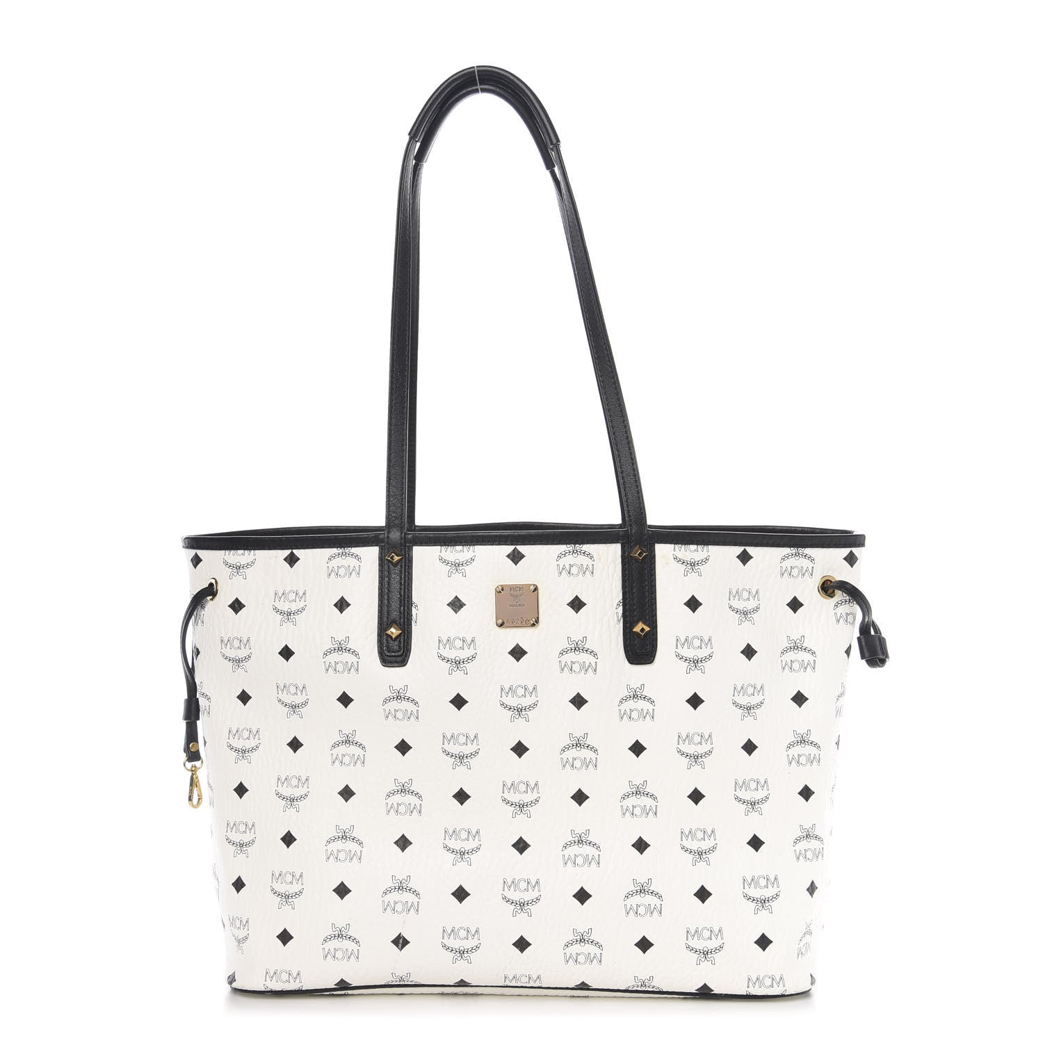 MCM Visetos Medium Project Reversible Shopper Tote White 1 of 14