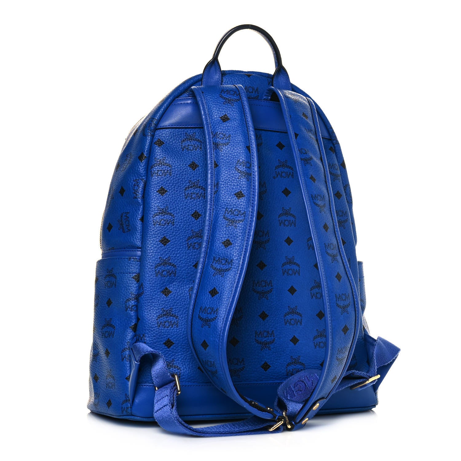 MCM Visetos Studded Medium Stark M Logo Collection Backpack Blue 2 of 12