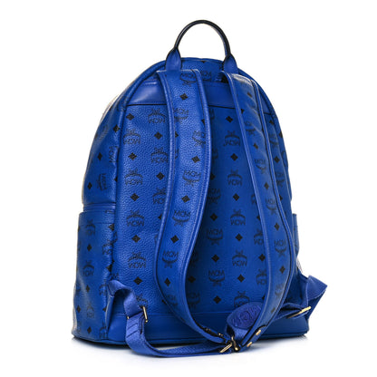 MCM Visetos Studded Medium Stark M Logo Collection Backpack Blue 2 of 12