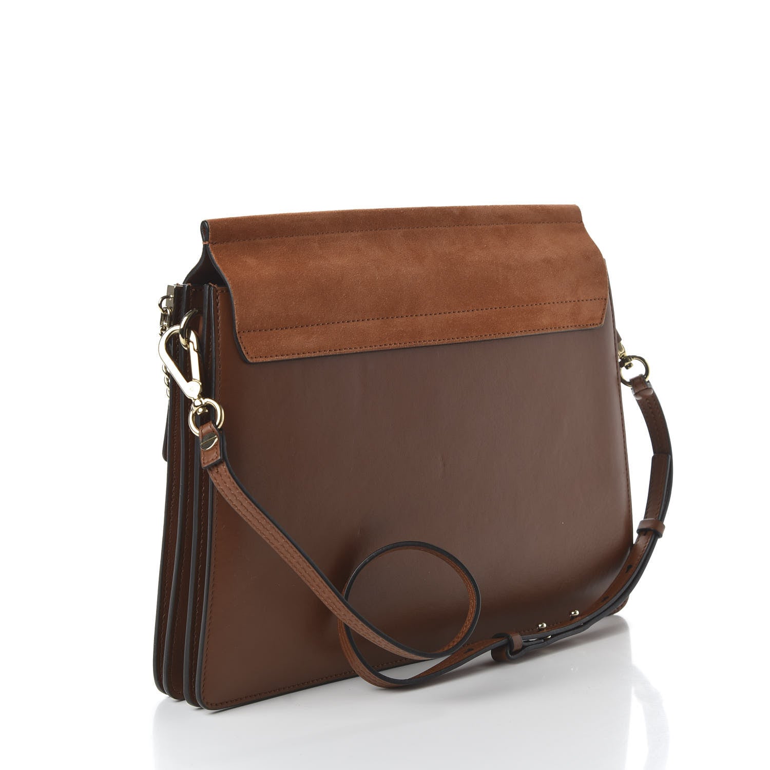Chloe Suede Calfskin Medium Faye Shoulder Bag Tobacco 3 of 9