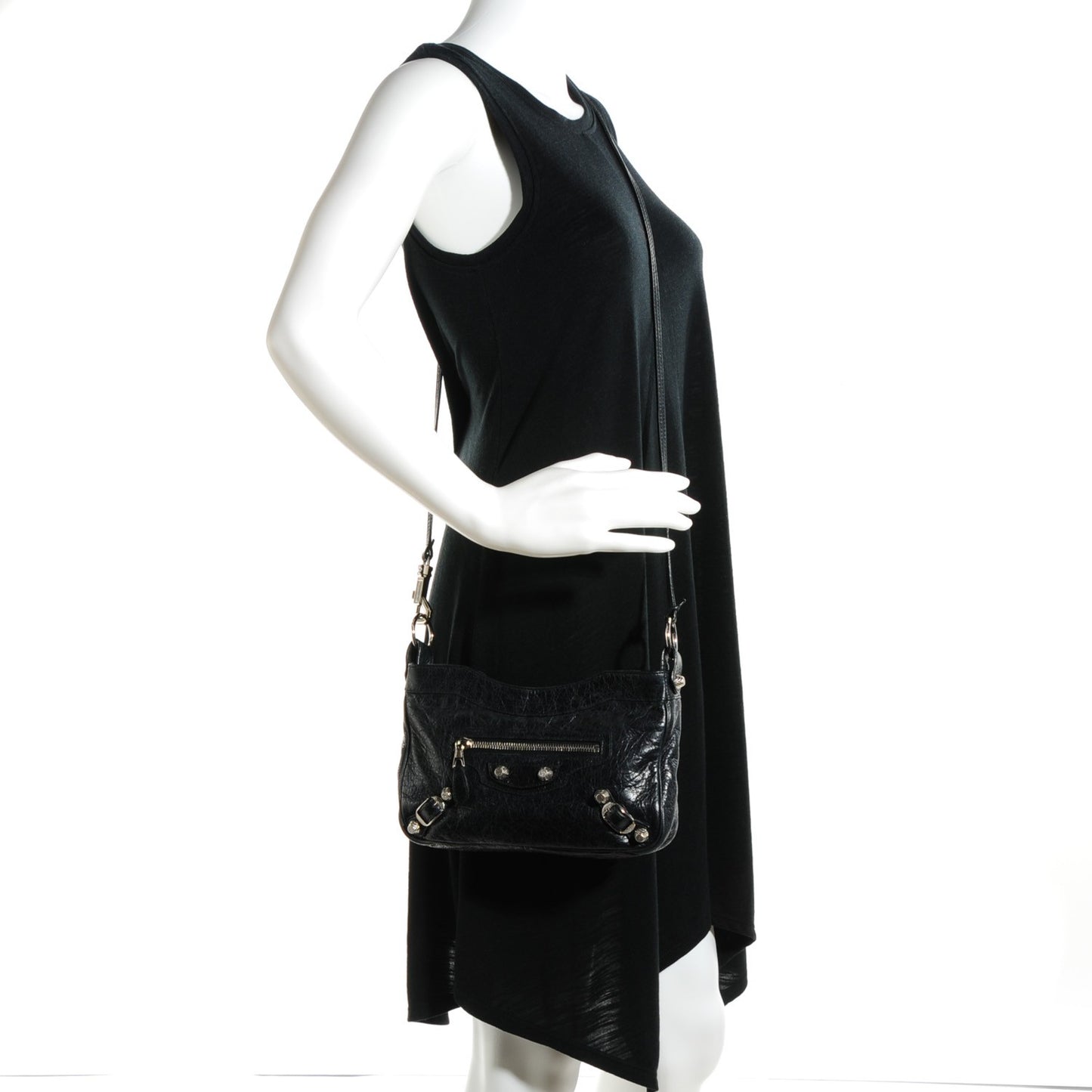 Agneau Giant 12 Silver Hardware Hip Black