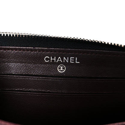 Chanel Lambskin Quilted Medium Zip Around Wallet Black 6 of 9