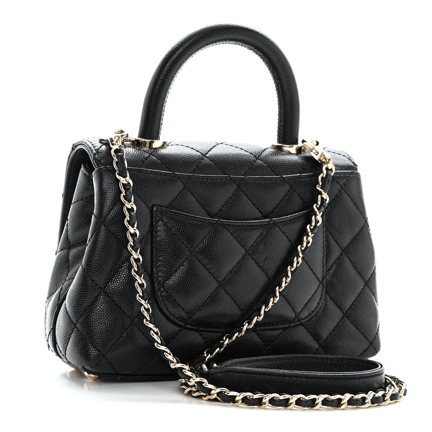Caviar Quilted Extra Mini Coco Handle Flap Black