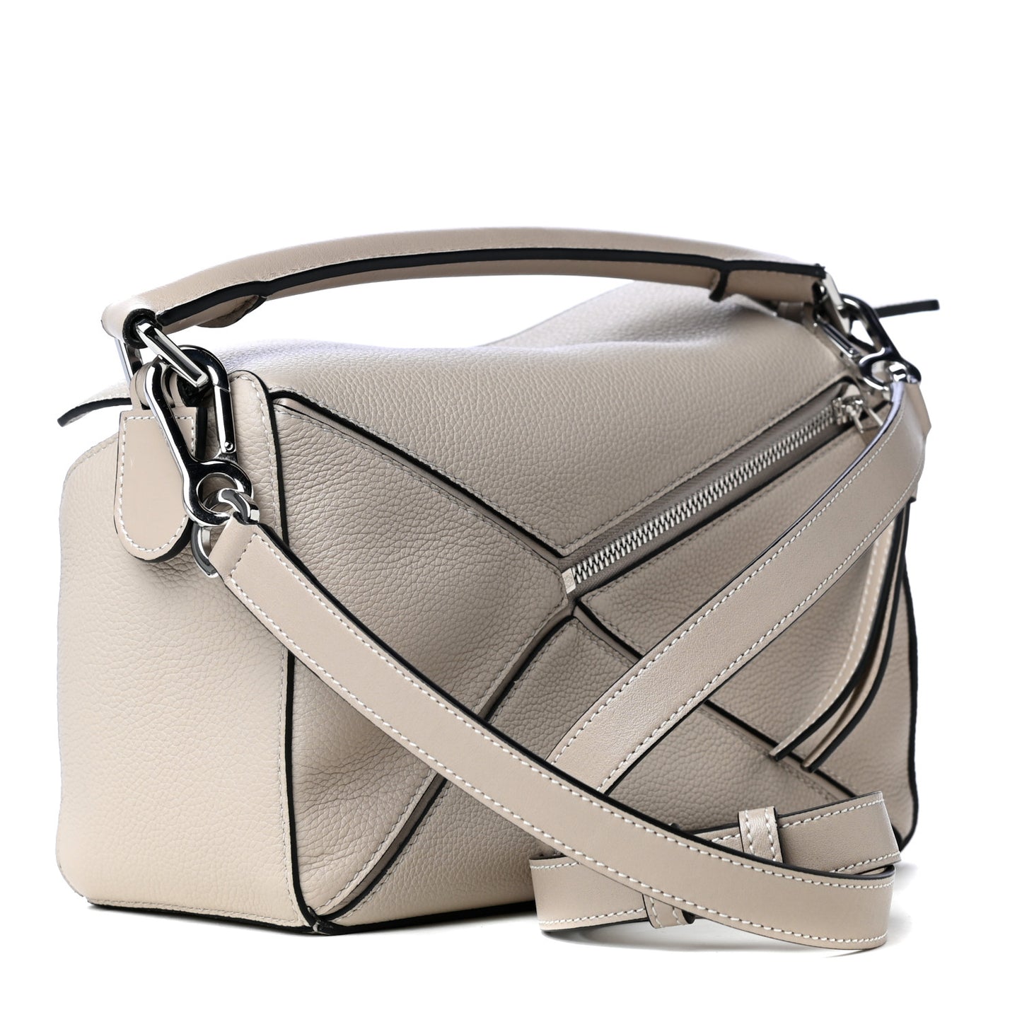 Calfskin Small Puzzle Bag Light Oat