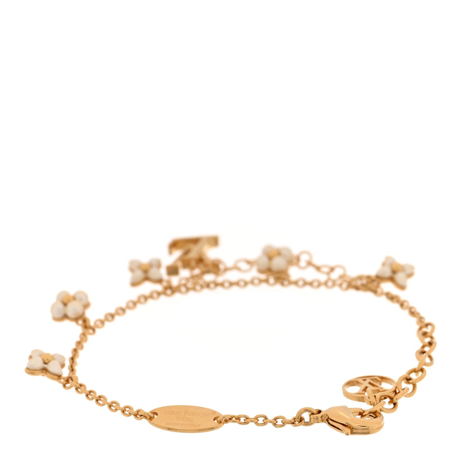 Louis Vuitton Pearl LV Floragram Bracelet Gold 3 of 4
