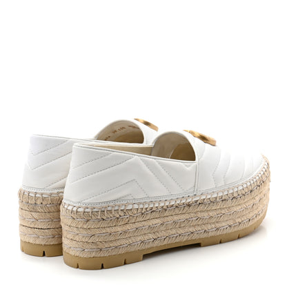 Gucci Nappa Matelasse GG Marmont Platform Espadrilles 38 Great White 4 of 12