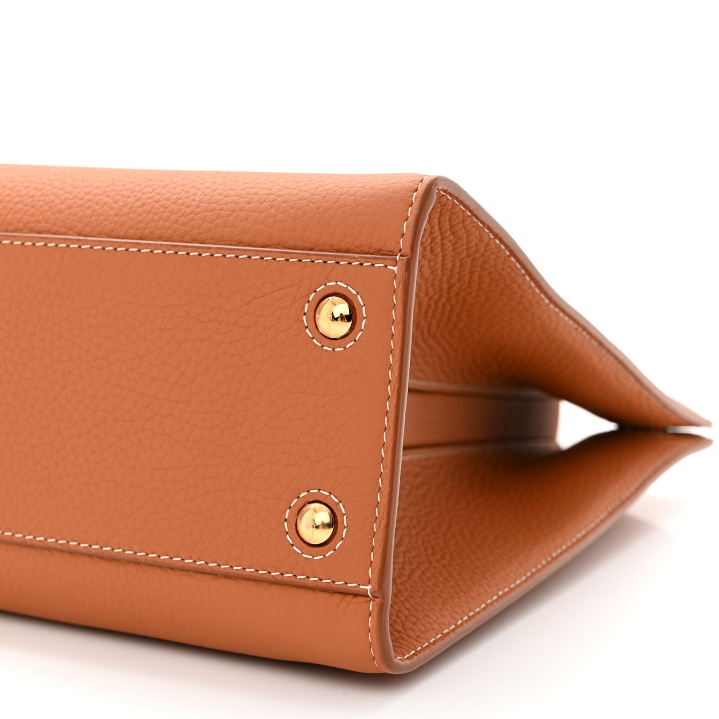 Grained Calfskin Small Frances Tote Warm Russet