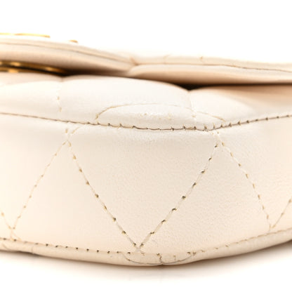Chanel Lambskin Enamel Quilted Mini Chain Belt Bag White 10 of 14