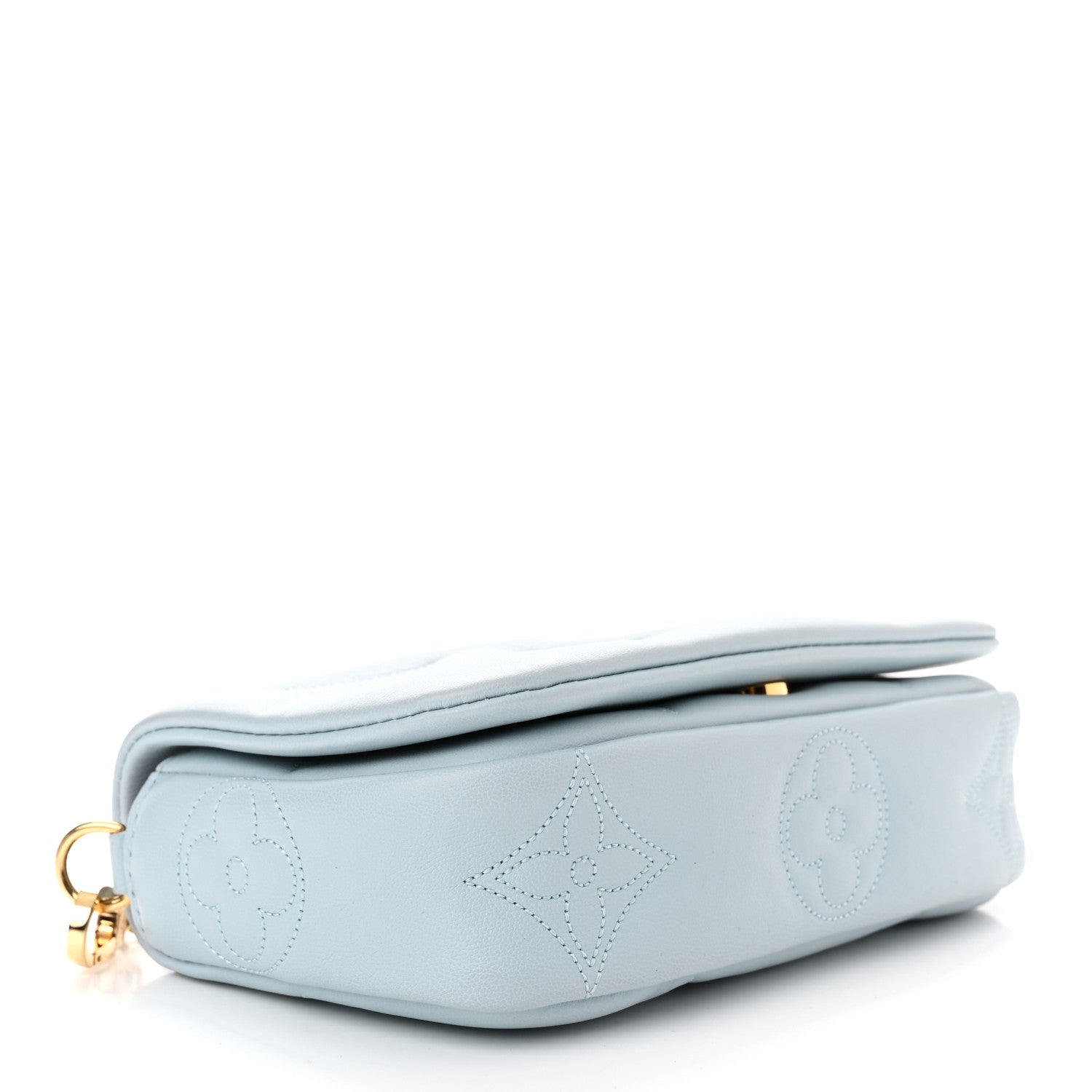 Louis Vuitton Calfskin Bubblegram Wallet On Strap Ice Blue 4 of 10