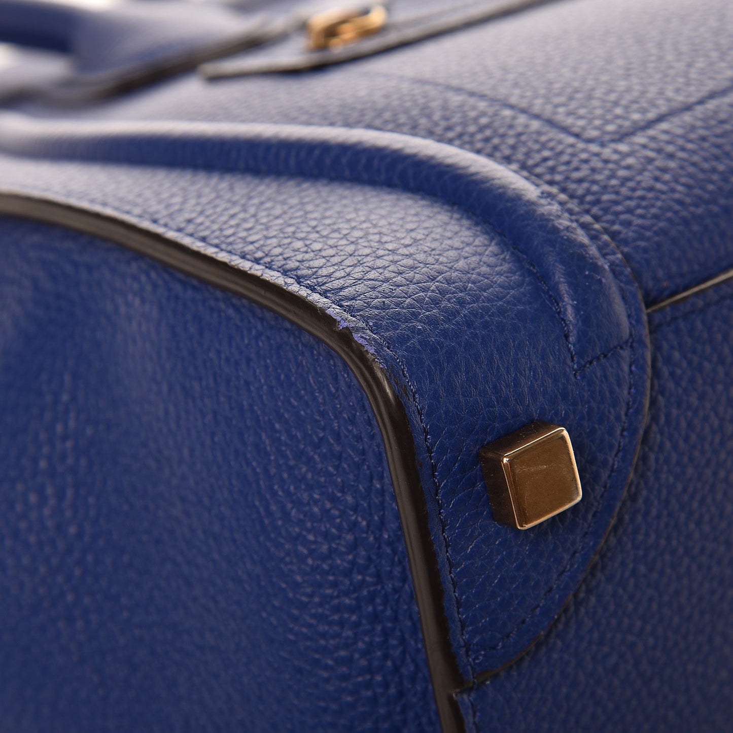 Drummed Calfskin Micro Luggage Indigo