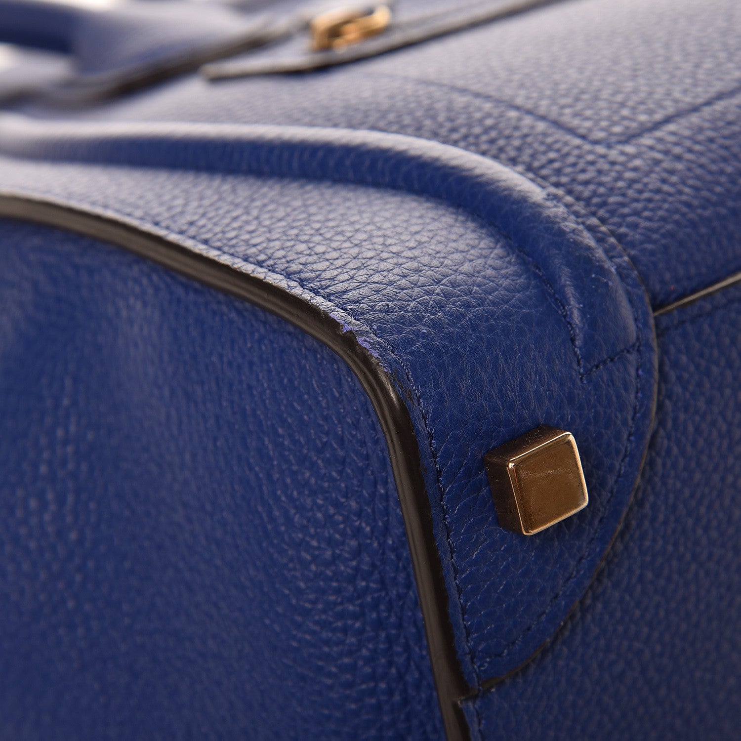 Celine Drummed Calfskin Micro Luggage Indigo 9 of 11