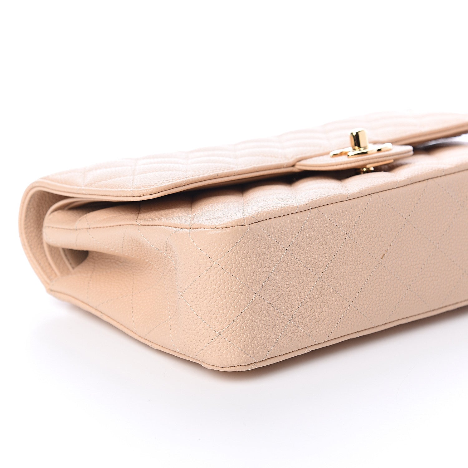 Chanel Caviar Quilted Medium Double Flap Beige Clair 7 of 8
