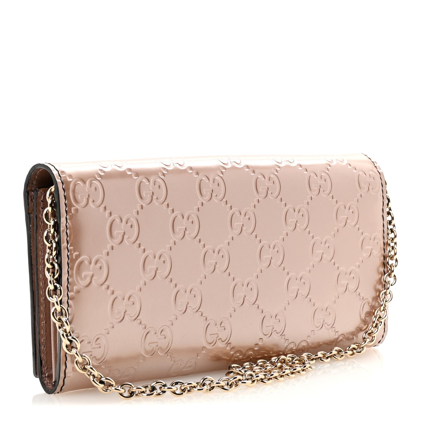 Shine Guccissima Emily Continental Chain Wallet Dark Cipria