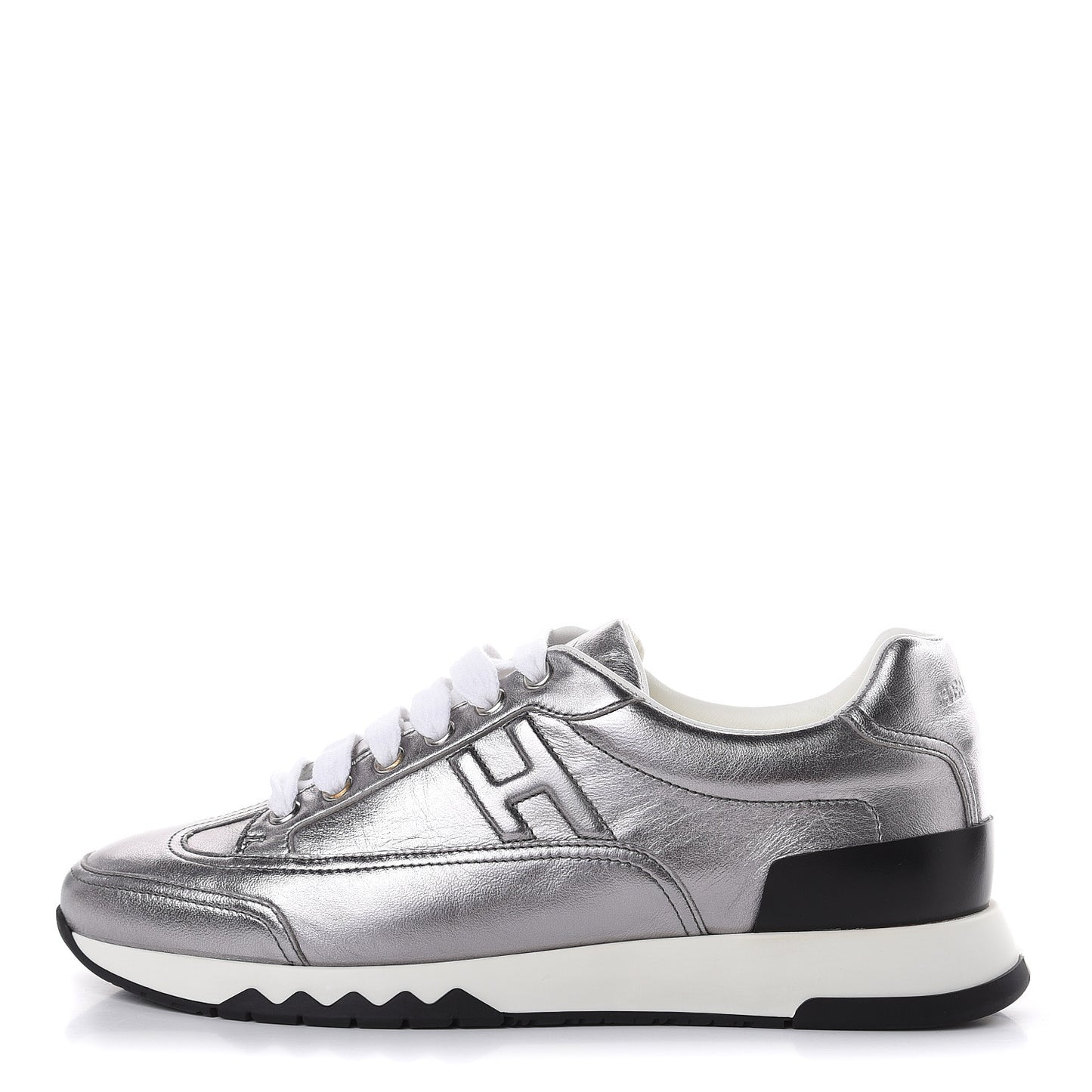 Metallic Nappa Womens Trail Sneakers 37.5 Gris Argente