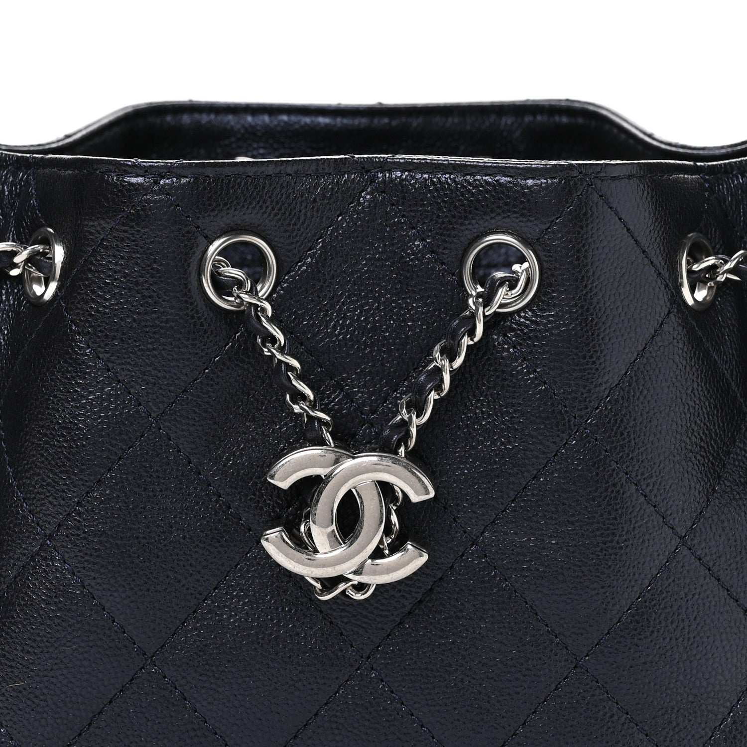 Chanel Metallic Caviar Quilted Mini Chanel 25 Handbag Dark Blue 8 of 11