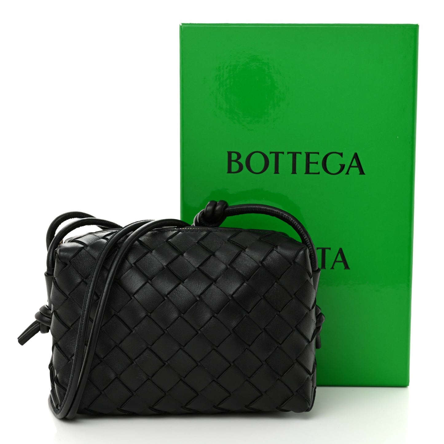 Nappa Intrecciato Mini Loop Camera Bag Black