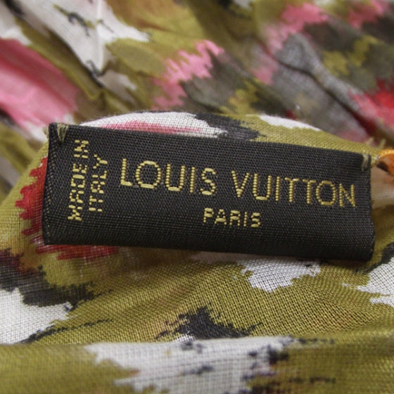 Silk Monogram Ikat Square Scarf