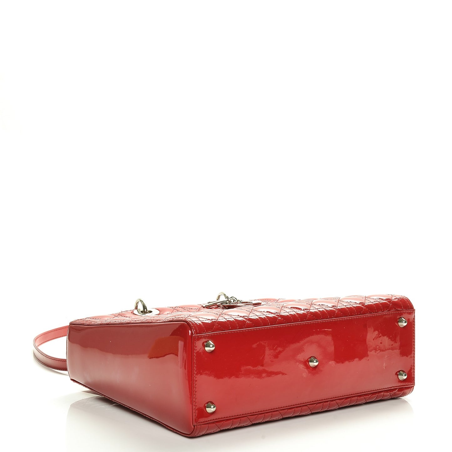 Patent Cannage Large Lady Dior Red