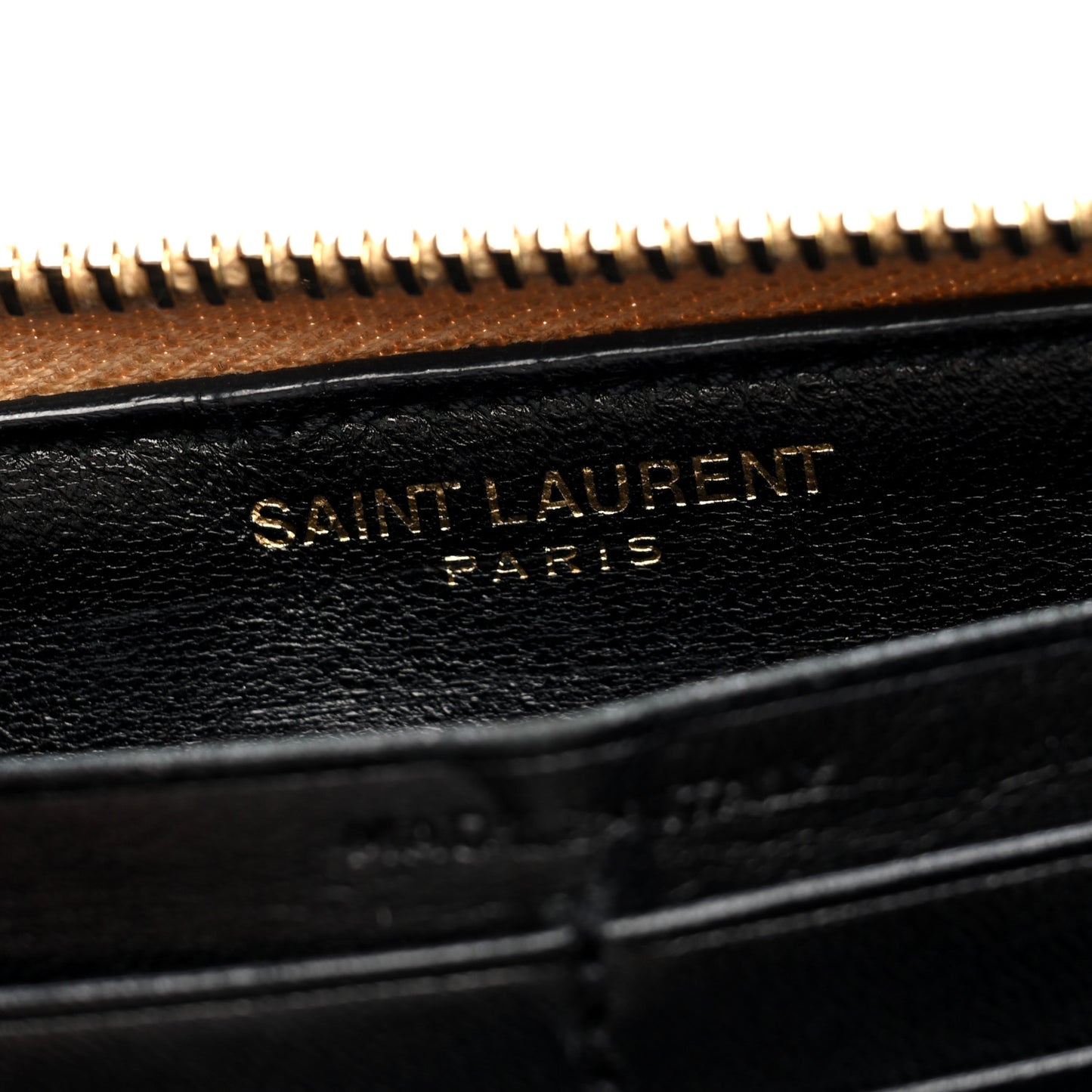 Lizard Calfskin Embossed Monogram Zip Around Wallet Gold