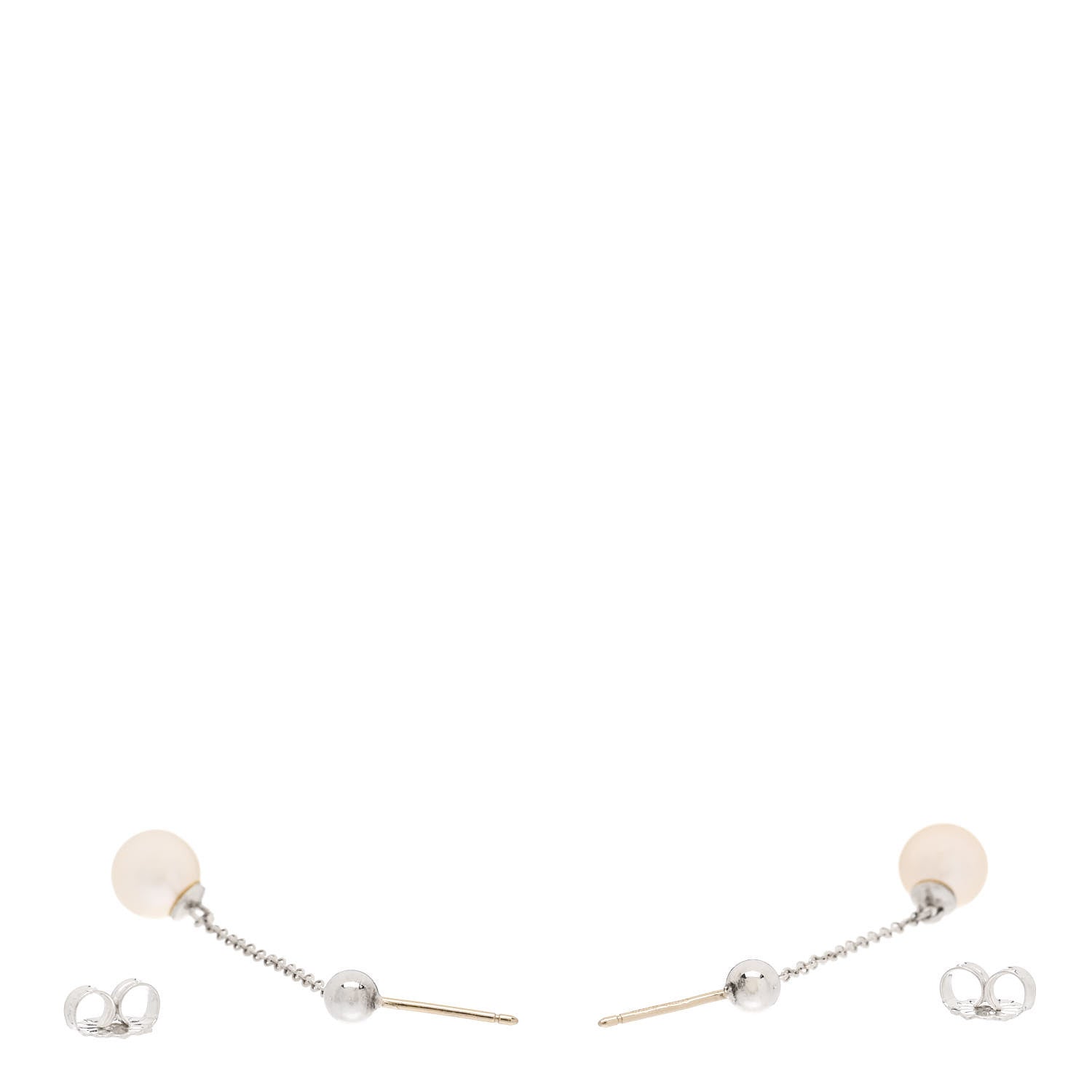 Tiffany Sterling Silver Pearl Ziegfeld Drop Earrings 3 of 4