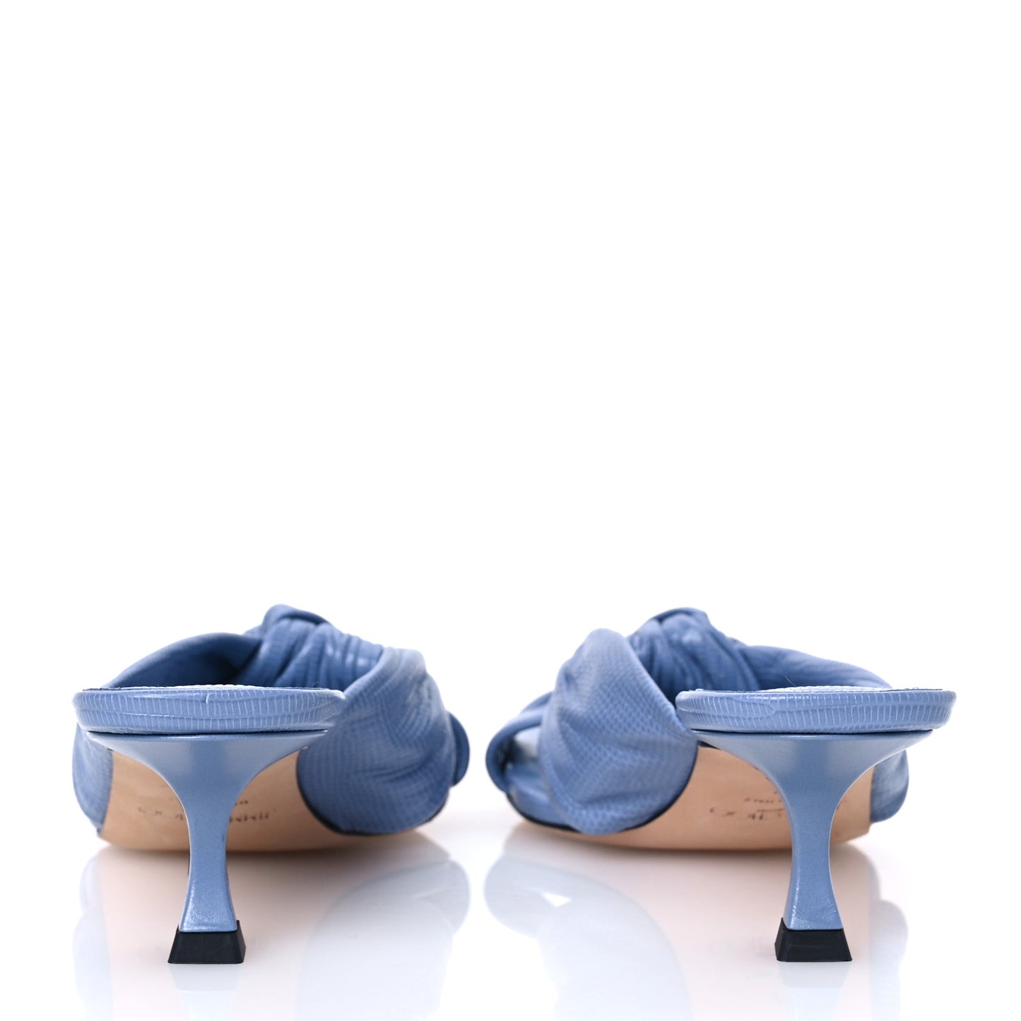 Nappa Embossed Lizard Avenue 50 Mules 37 Denim