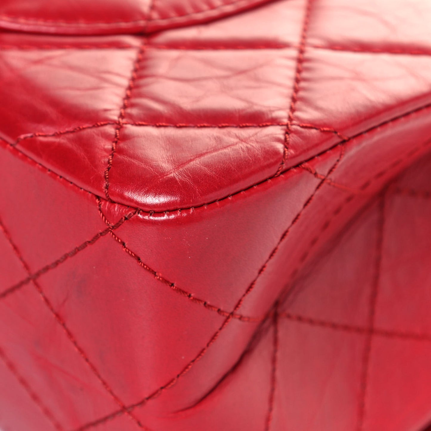 Aged Calfskin Quilted 2.55 Reissue 227 Flap Red