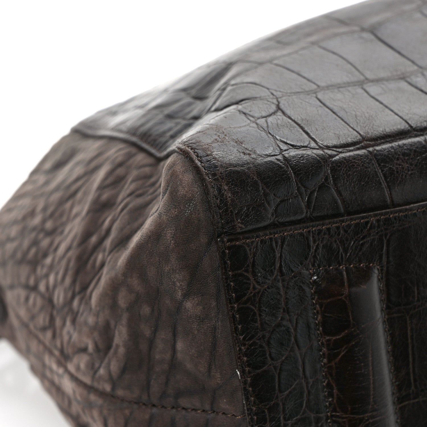 Givenchy Calfskin Crocodile Embossed Medium Soft Antigona Brown 9 of 10