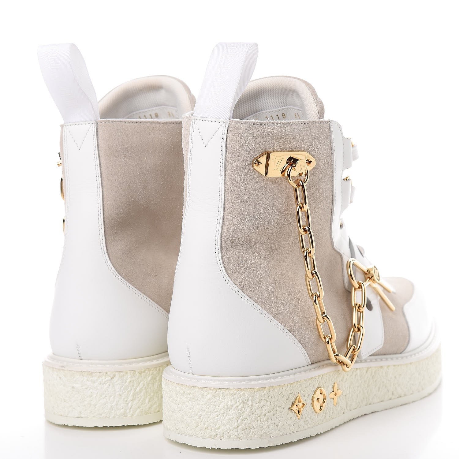 Louis Vuitton Calfskin Suede Mens Creeper Ankle Boots 8.5 White 4 of 11