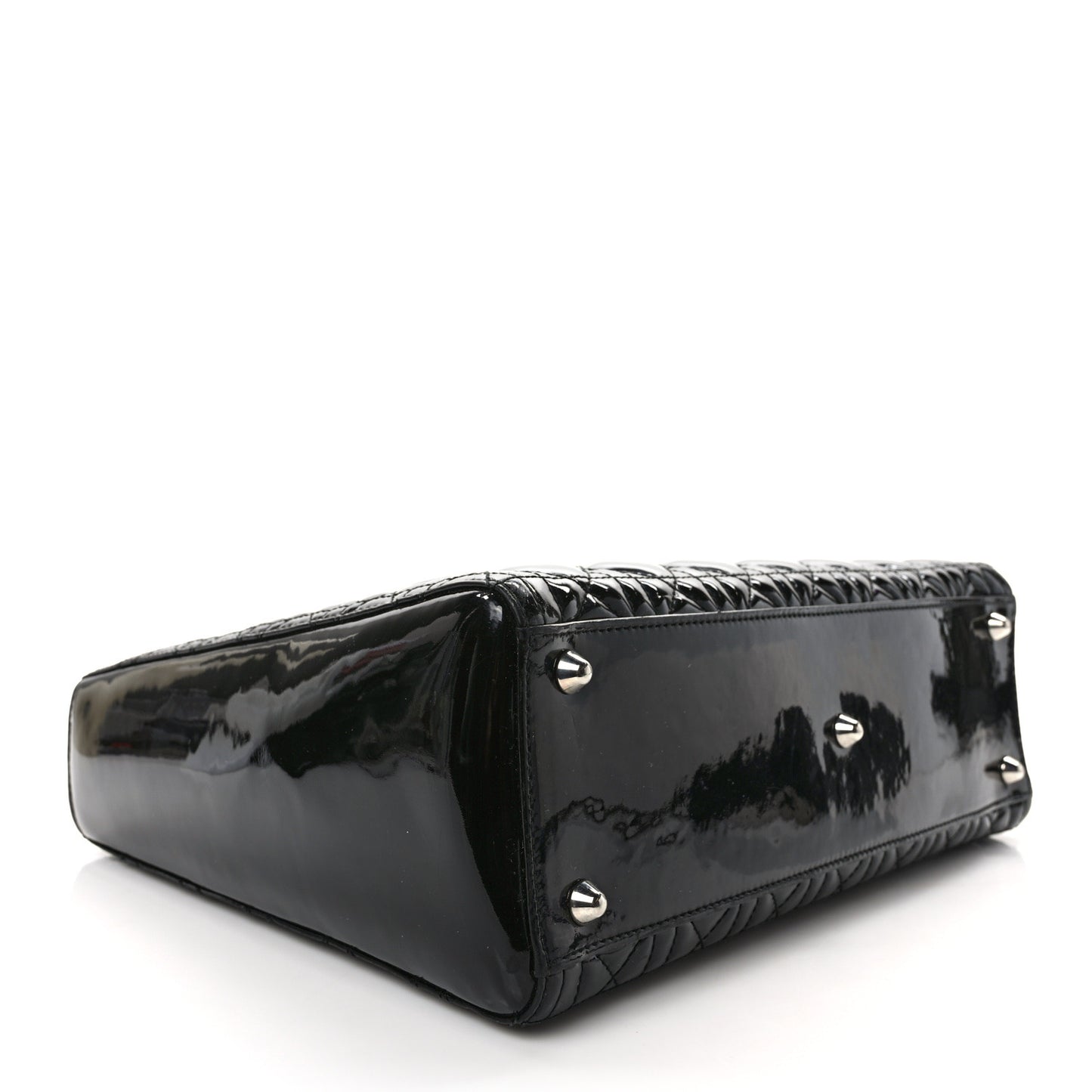 Patent Cannage Large Lady Dior Black