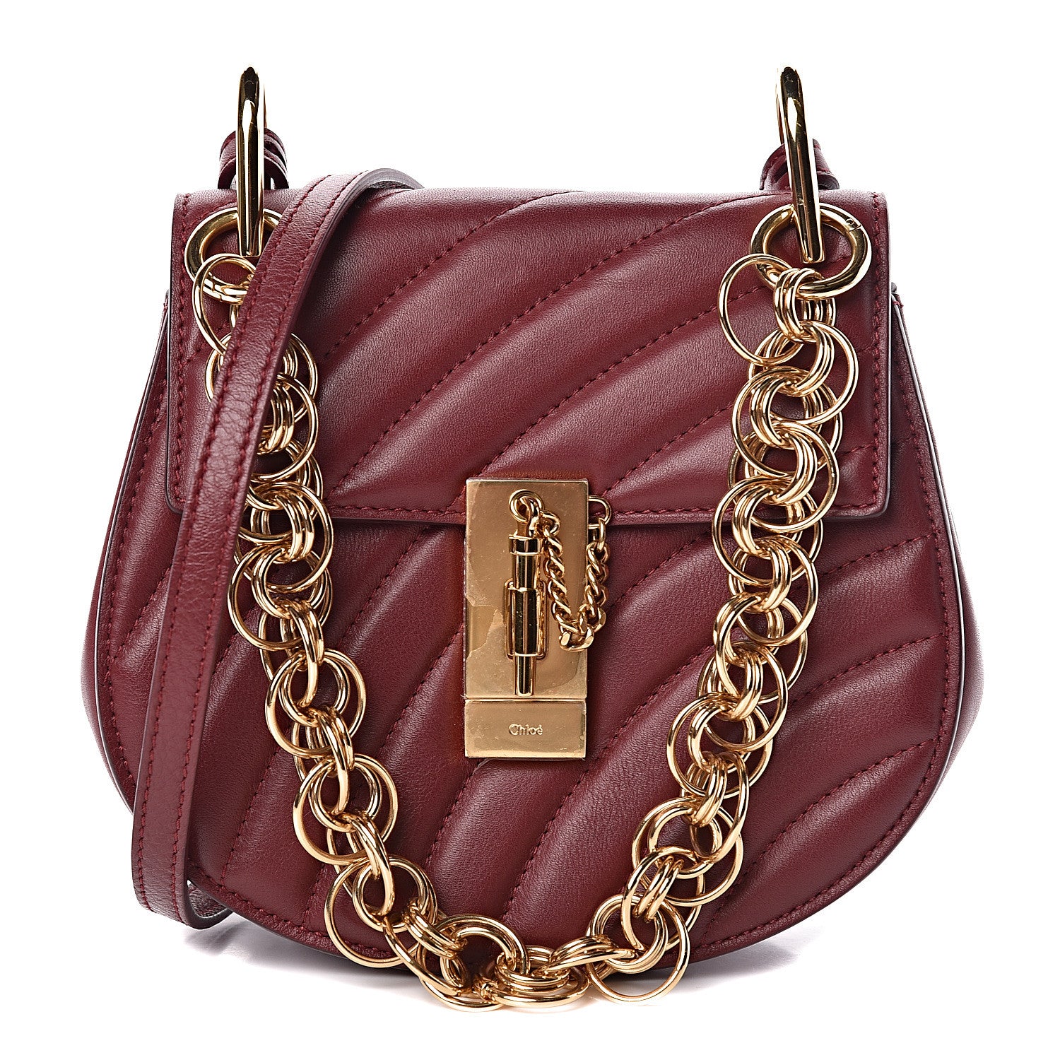Chloe Calfskin Quilted Mini Drew Bijou Shoulder Bag Dahlia Red 1 of 7