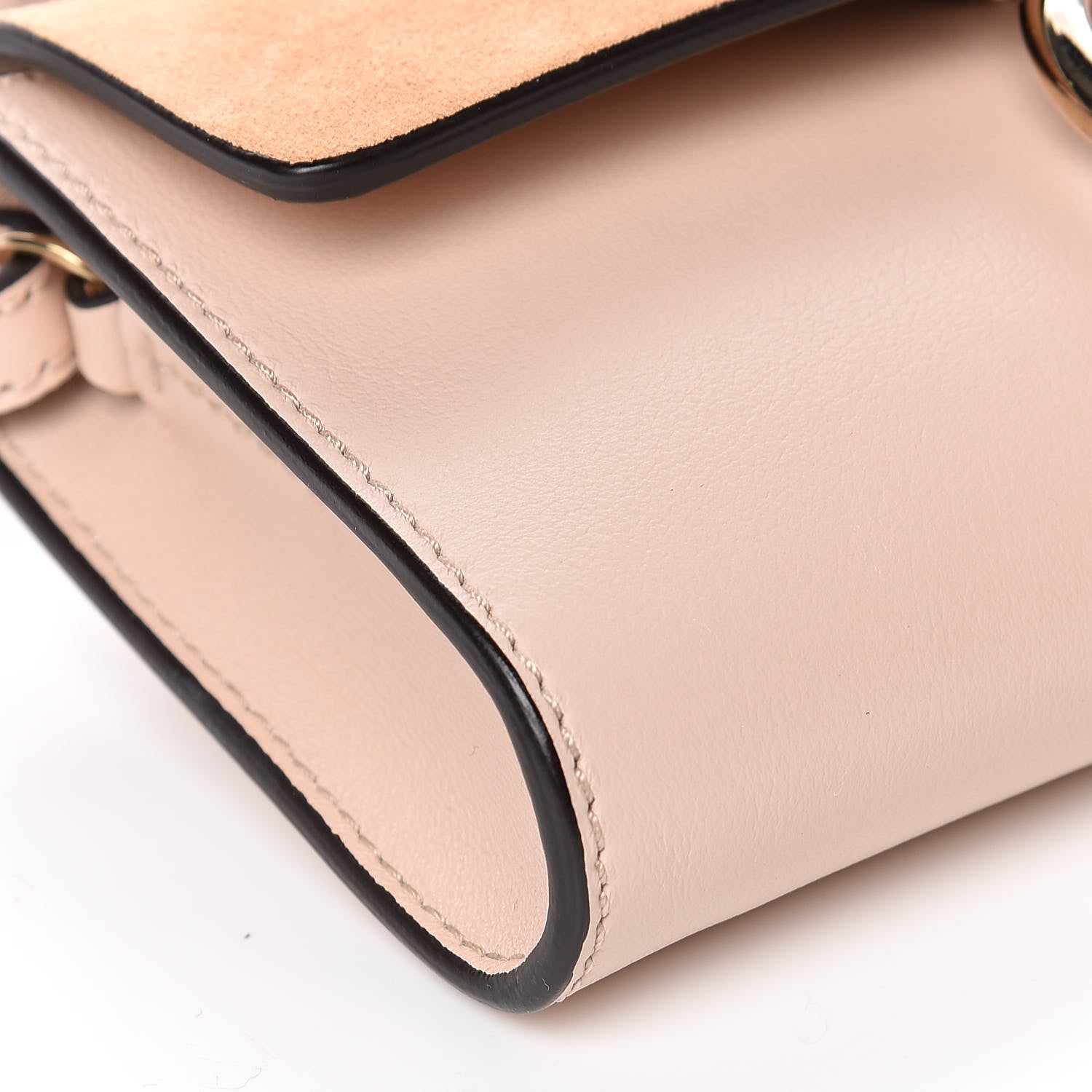 Chloe Suede Calfskin Mini Faye Shoulder Bag Cement Pink 7 of 9