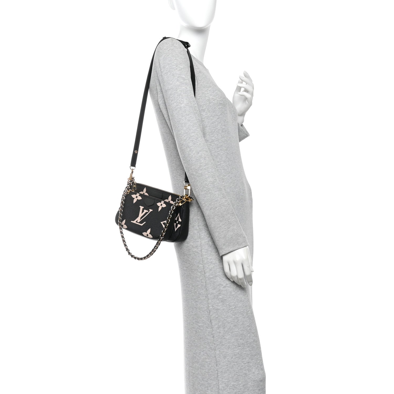 Louis Vuitton Empreinte Monogram Giant Multi Pochette Accessories Black Beige 2 of 11
