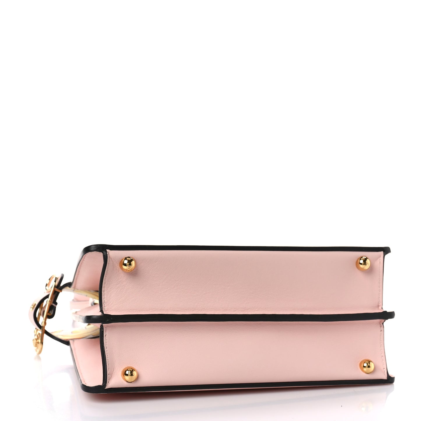 X VERSACE Vitello Seta Nappa Fendace FF Baroque Small Peekaboo I SEE U Satchel Rosa Confetto White Gold