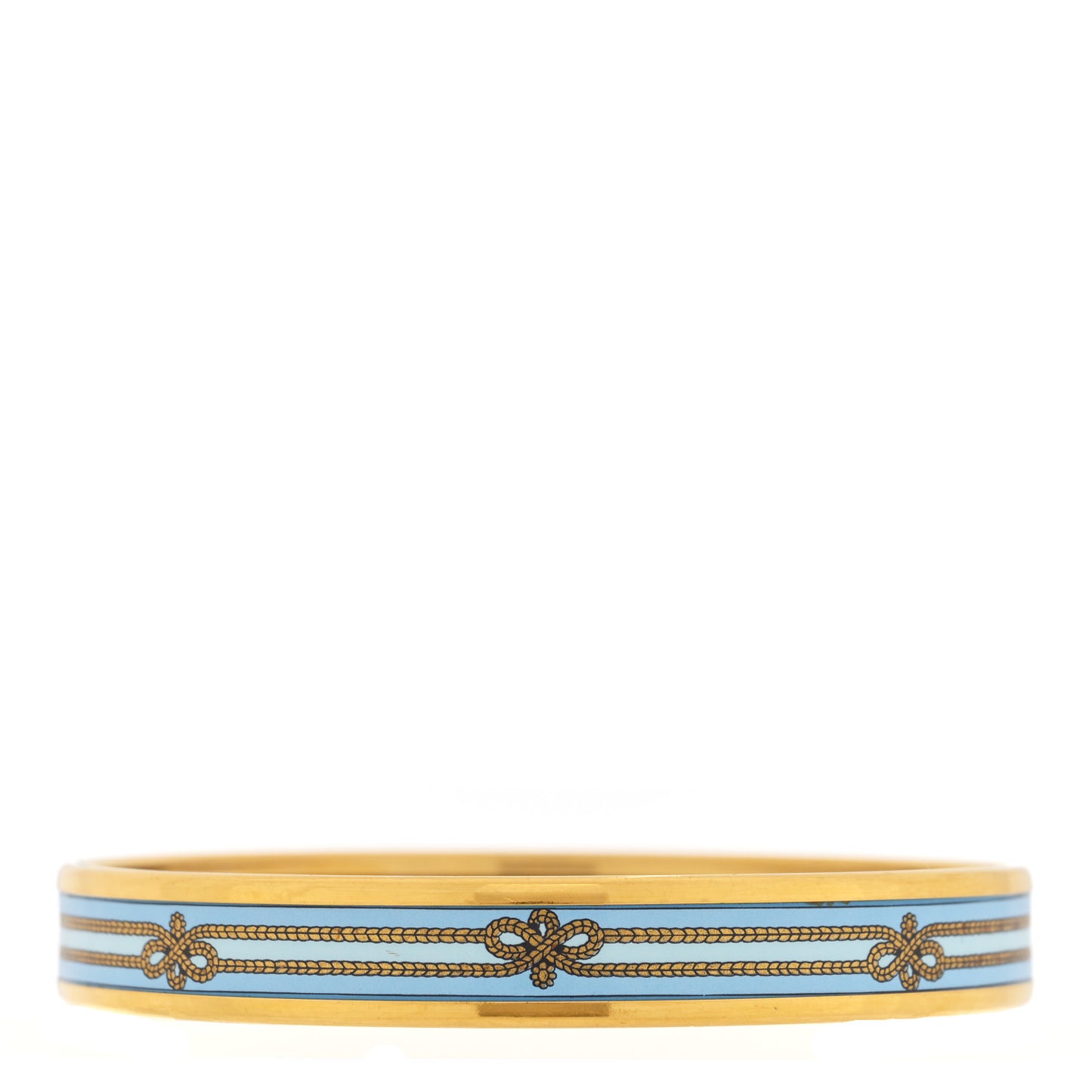 Enamel Printed Rope Narrow Bracelet 70 Bleu