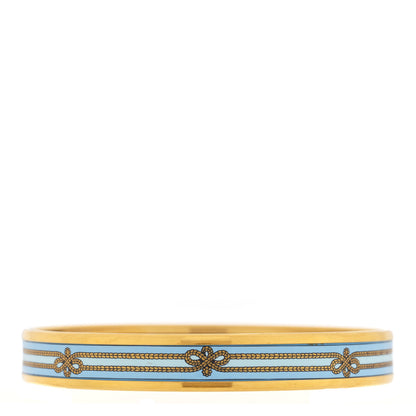 Hermes Enamel Printed Rope Narrow Bracelet 70 Bleu 1 of 4