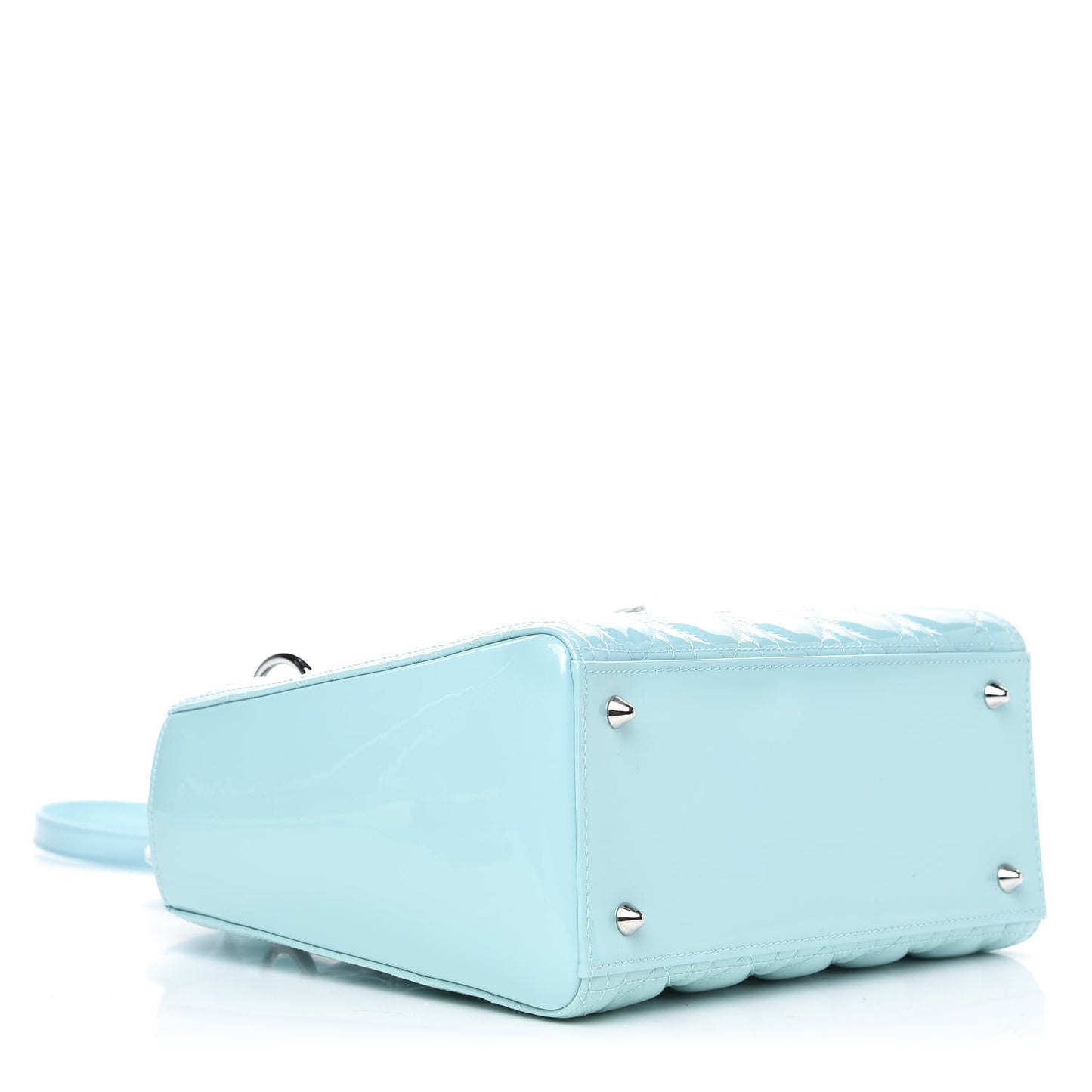 Patent Cannage Medium Lady Dior Light Blue