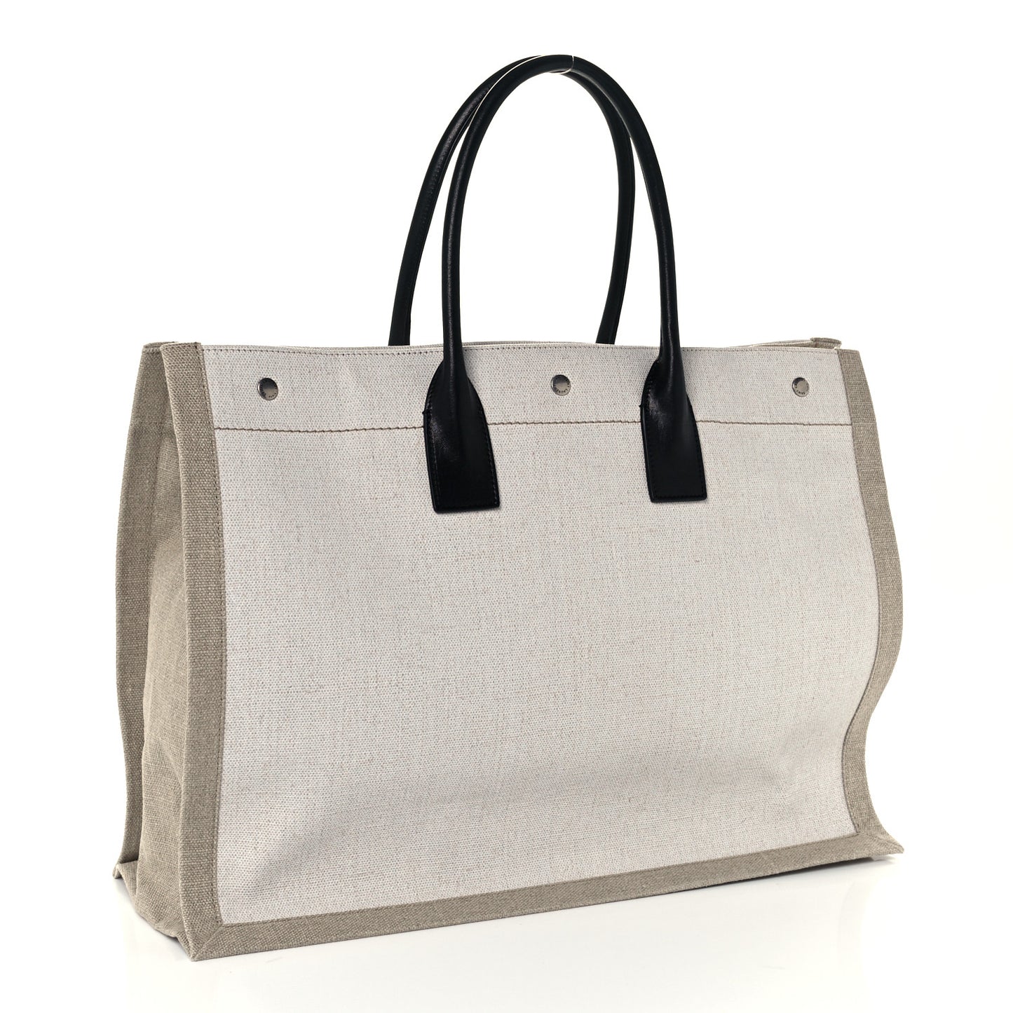 Linen Calfskin Rive Gauche Tote Optic White