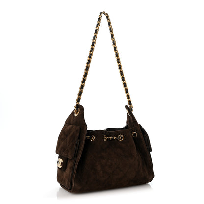 Chanel Suede Quilted Mini Chanel 25 Handbag Dark Brown 3 of 10