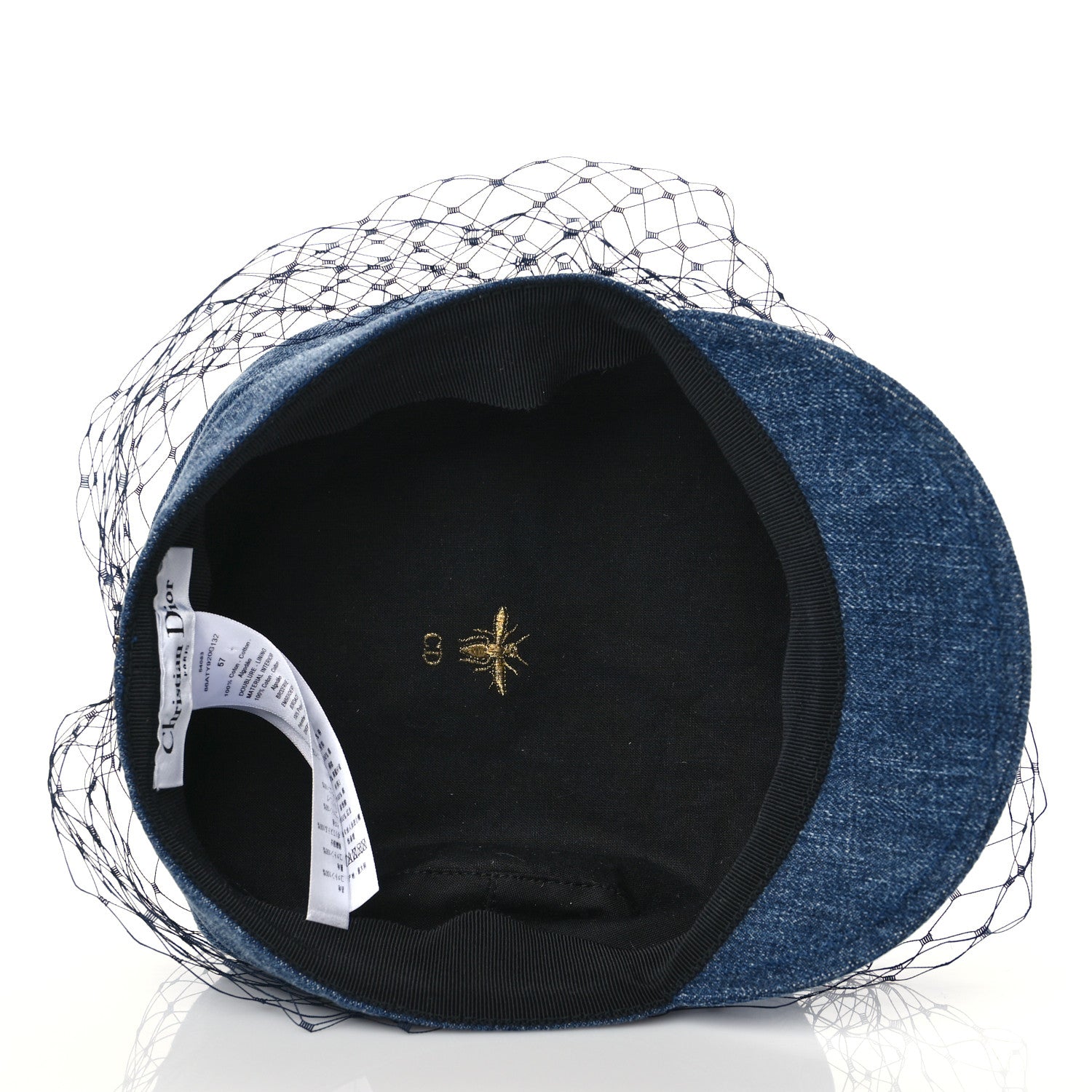 Christian Dior Denim Arty Veil Cap 57 Blue 7 of 8