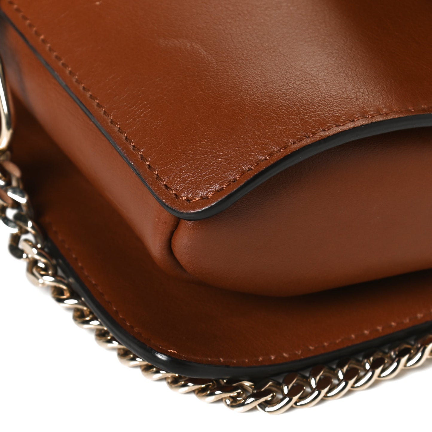 Suede Calfskin Small Faye Shoulder Bag Tobacco
