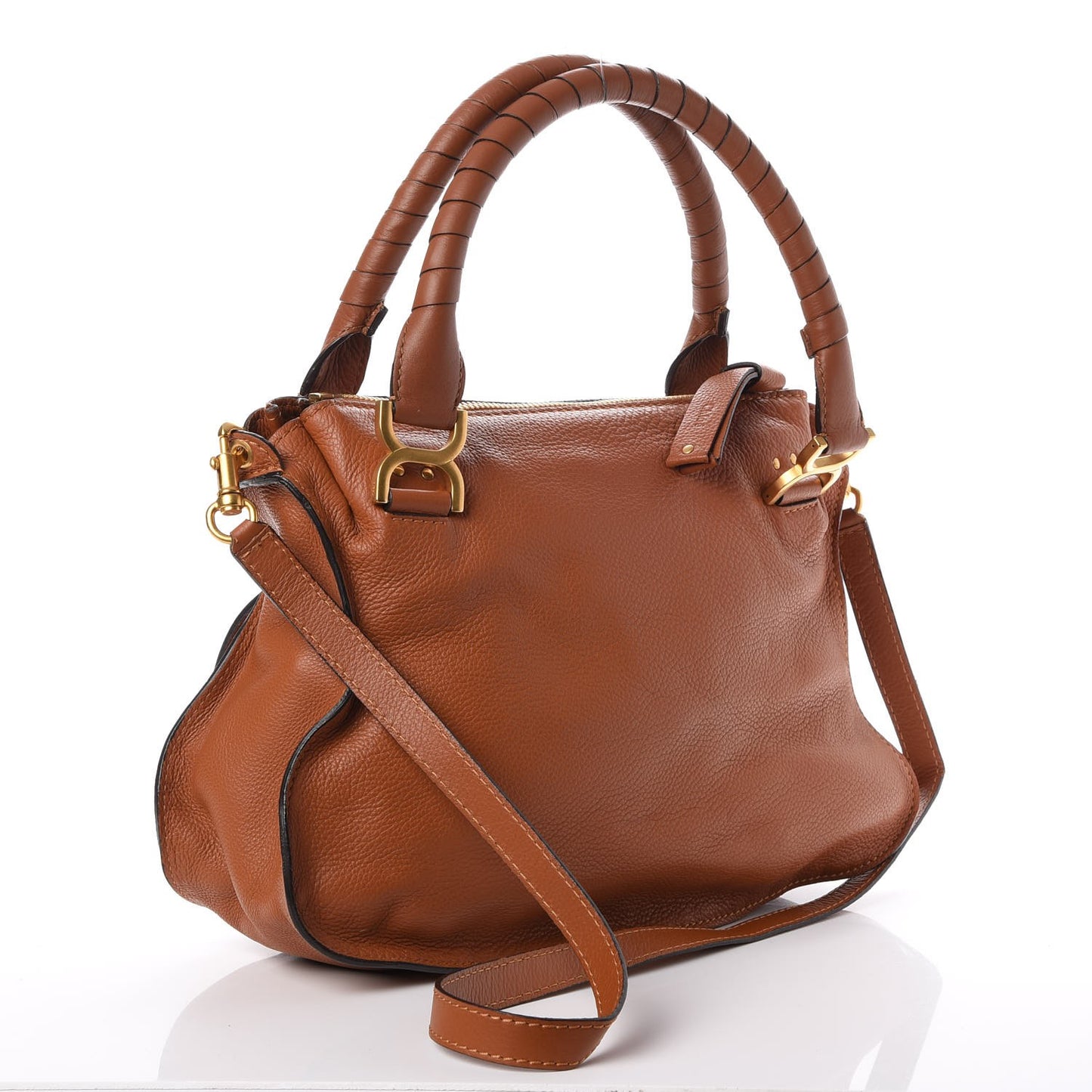 Calfskin Medium Marcie Satchel Tan