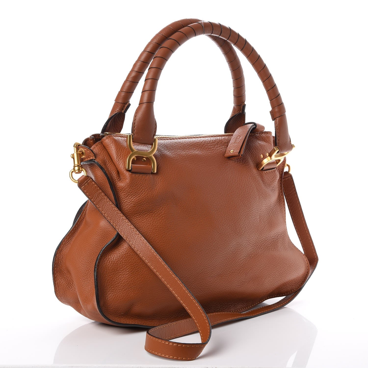 Chloe Calfskin Medium Marcie Satchel Tan 4 of 12