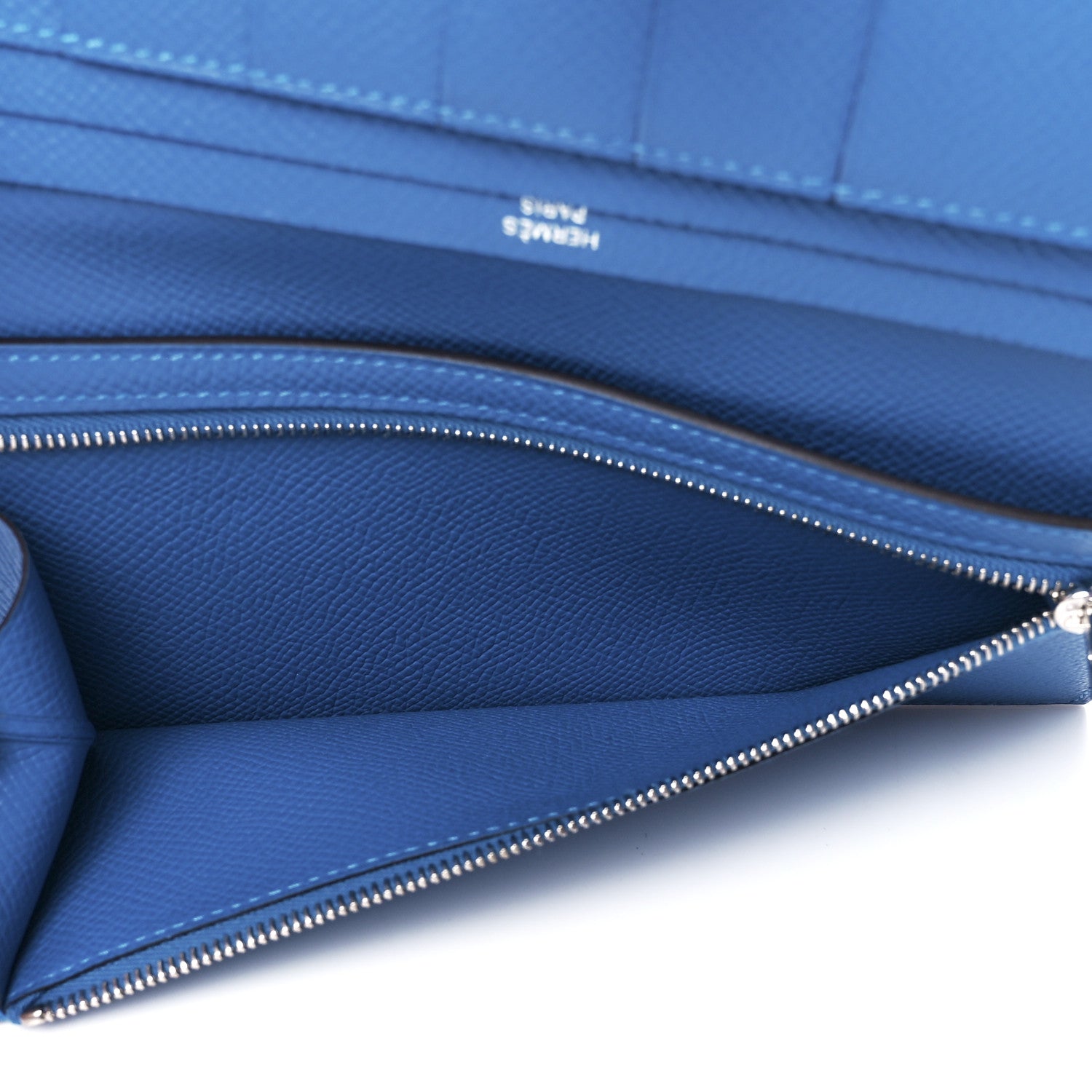 Hermes Epsom Shiny Alligator Bearn Touch Gusset Wallet Mykonos Bleu Zellige 5 of 14